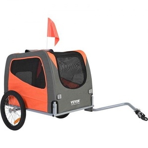 Hundeanhänger 30 kg Fahrradanhänger Kohlenstoffstahl + 600D Oxford-Gewebe + PP faltbar 1440 x 720 x 779 mm als Anhänger Gefaltete Größe 760 x 560 x 195 mm Orange&Grau TCSCWZXCTC16LVAJAV0