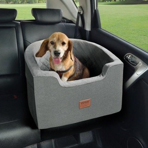 Hundeautositz, wasserdichter Hundesitzerhöhung fürs Auto mit Aufbewahrungstasche, ansteckbarer Sicherheitsleine und Schwammfüllung, Hundeautobett für kleine und mittelgroße Hunde bis 25 kg, grau CWZGQCZYTSQH1HCRMV0