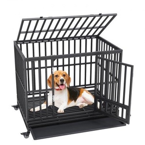 Hundekäfig 119x81x99cm Hundebox aus rostfreiem verzinktem Rohr mit elektrostatischer Lackierung Hundegitterbox mit 3 Türen und abnehmbarer Auffangschale Hundetransportbox Transportkäfig GLSYSDXPF4695XO1OV0