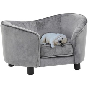 Hundesofa Grau 69x49x40 cm Plüsch