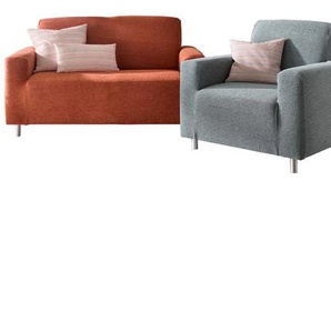 Hussen-Set Hussen Gr. Sesselhusse, Baumwolle, Sesselhusse, grau (hellgrau) Hussen