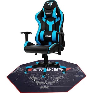 Hyrican Gaming-Stuhl Striker Gaming-Stuhl Copilot Gamingstuhl + Stuhlunterlage (Set), Bodenschutzmatte 1100x1100x2mm