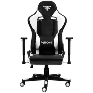 Hyrican Gaming-Stuhl Striker Tank schwarz/weiß, Kunstleder, ergonomischer Gamingstuhl, Bürostuhl, Schreibtischstuhl, geeignet für Erwachsene