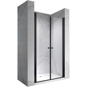 Iflair - i-flair Duschtür Pendeltür Nischentür Duschabtrennung mit schwarzen Profilen Breite: 120-124 cm - Höhe: 195 cm