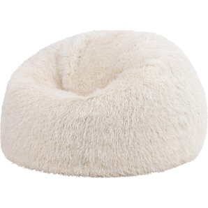 Icon Beanbags icon Klassischer Sitzsack Bean Bag Flauschig Aus Kunstfell Kingston, 85cm X 50cm, Weiß, Sitzsack Erwachsene mit Füllung, Indoor Sitzsack Kuschelig Groß - Hergestellt in Deutschland