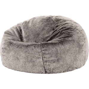 Icon Beanbags icon Klassischer Sitzsack Bean Bag Flauschig Aus Kunstfell Kingston, Grau, Sitzsack Erwachsene mit Füllung, Indoor Sitzsack Kuschelig Groß - Hergestellt in Deutschland