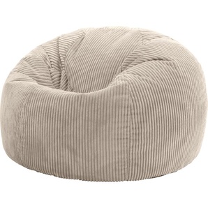 Icon Beanbags icon Klassischer Sitzsack Bean Bag Kingston, Cord Kuschelstuhl Sitzsäcke Für Das Wohnzimmer, Beige - Hergestellt in Deutschland HCN.03835