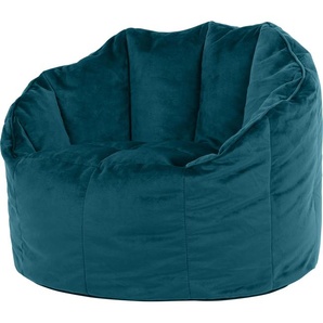 Icon Beanbags icon Sitzsack-Sessel Bean Bag Sirena, Blaugrün, Samt, Plüsch Xl Sitzsack Erwachsene mit Füllung Für Das Wohnzimmer, Groß Indoor Sitzsäcke - Hergestellt in Deutschland