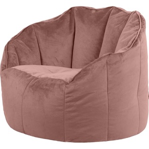 Icon Beanbags icon Sitzsack-Sessel Bean Bag Sirena, Rosa, Samt, Plüsch Xl Sitzsack Erwachsene mit Füllung Für Das Wohnzimmer, Groß Indoor Sitzsäcke - Hergestellt in Deutschland