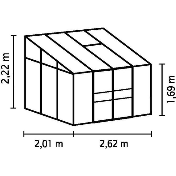Ida 5200 HKP 4 mm, alu Alu-Anlehngewächshaus Vitavia Gewächshaus Pergart EPH