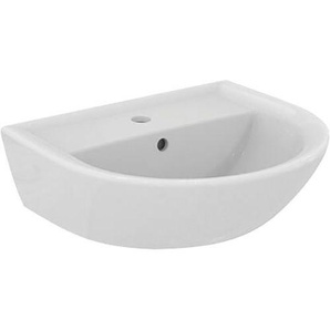Ideal Standard Waschbecken Eurovit, Handwaschbecken, rundes Überlaufloch, mittig durchgestochenes Hahnloch