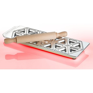 Ravioliform IMPERIA Küchenformen silberfarben (edelstahlfarben) Nudelmaschinen-Zubehör Nudelmaschine Küchenformen mit Teigrolle, für 18 Tortelli Classici, Aluminium