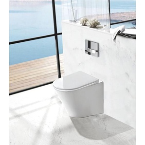 Impex-bad - Spülrandloses Stand-WC inkl. Soft-Close Sitz WHR-446014 - weiß