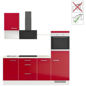 IMPULS KÜCHEN Küchenzeile Turin, Ausrichtung wählbar, Schubkästen mit Soft-Close, vormontiert, wahlw. mit E-Geräten, Breite 215 cm