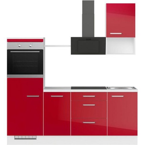 IMPULS KÜCHEN Küchenzeile Turin, Ausrichtung wählbar, Schubkästen mit Soft-Close, vormontiert, wahlw. mit E-Geräten, Breite 215 cm