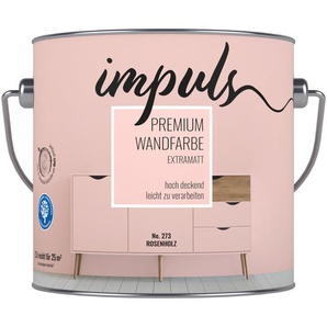 IMPULS Premium Trend Wandfarbe 2,5L Rosenholz rosa extra matt Farbe Innenfarbe