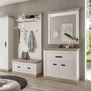 Imv Garderobe Florenz 287cm pinie weiß oslo pinie Sitzbank Kleiderschrank Kommode 441712