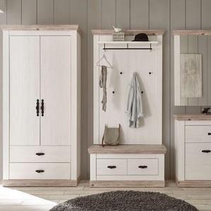 Imv Garderobe Florenz 321cm pinie weiß oslo pinie Sitzbank Kleiderschrank Kommode 441713