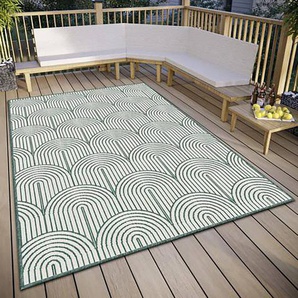 In-/Outdoor Wendeteppich Grün/Grün/Weiß Vorderseite: 100% Polypropylen Rückseite: 100% Polypropylen 200 x 290cm