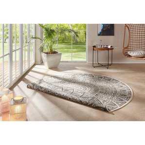 In-/Outdoor Wendeteppich Lilja Grau/Grau Webstoff Ø 140cm
