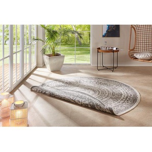 In-/Outdoor Wendeteppich Rosica Grau/Grau Webstoff Ø 200cm