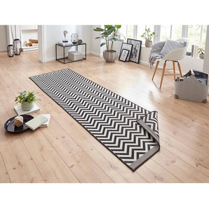 In-/Outdoorläufer Palma Schwarz/Schwarz Webstoff 80 x 250cm