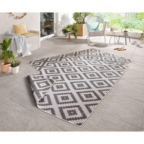 In-/Outdoorteppich Malta Grau/Grau Webstoff 160 x 230cm