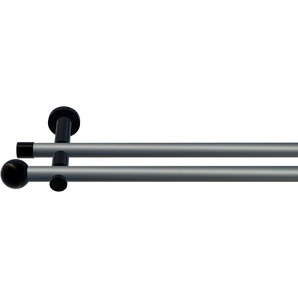 indeko Gardinenstange Colombes, Ø 20 mm, 2-läufig, Wunschmaßlänge, verschraubt, Komplett-Set inkl. Montagematerial