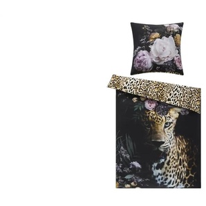 indigo Mako-Satin Wende-Bettwäsche Leo Love - Materialmix - 135 cm | Möbel Kraft