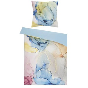 indigo Mako-Satin Wende-Bettwäsche Oil Whirl - mehrfarbig - Materialmix - 135 cm | Möbel Kraft