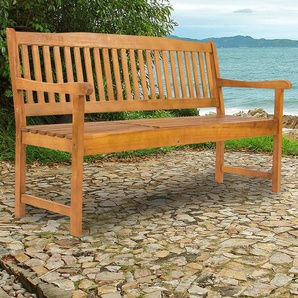 Gartenbank INDOBA Sun Flair Sitzbänke Gr. B/H/T: 150 cm x 88 cm x 61 cm, beige (natur, natur) Gartenbänke IND-70032-GB3TI