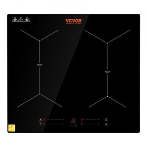 Induktionskochplatte Induktionskochfeld 6800 W, 4 Platten Induktionskochplatte Touchscreen 9 Heizstufen, Eingebauter Induktionsherd Kochfeld Automatischer Abschaltung & Kindersicherung QRSDC4246000W12G3V2