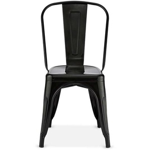 Industriedesign Stühle aus Stahl Schwarz (4er Set)