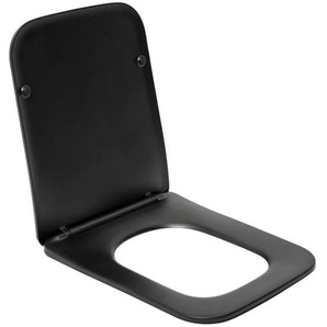 Swiss Aqua Technologies - Infinitio Rechteckiger Toilettensitz, mit Fallbremse, Schwarz (SATINFP12BKM)