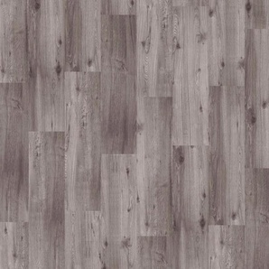 INFLOOR Teppichfliesen Velour Holzoptik Eiche grau Teppiche Teppichfliese in Holzoptik Gr. B/L: 25 cm x 100 cm, 4 mm, 14 St., grau (hellgrau) Teppichfliesen