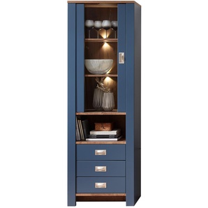 Innostyle Dijon Vitrine Holzwerkstoff Parisian Blue/Haveleiche