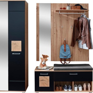 Innostyle Garderoben-Set Fun Garderoben Set, 206x195x38cm (B/H/T), (1-St), besteht aus 3 Typen,Spiegeltür,Sitzkissen
