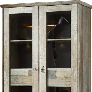 Innostyle Glasvitrine »BONANZA«, (1 St.), Glastüren, 10 Fächer, 4 Schübe, Softclose, ABS Kantenschutz