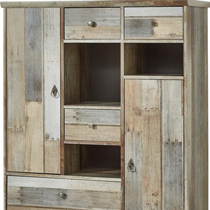 Innostyle Highboard »BONANZA«, (1 St.), 2 Holztüren, 3 Schubladen, 11 Fächer, Softclose, ABS Kantenschutz
