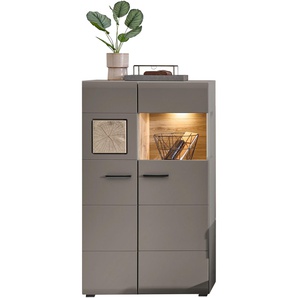Innostyle Vitrine »FUN PLUS II«, (2 St.), Glastür, Holztür, 10 Fächer, Softclose, ABS Kantenschutz