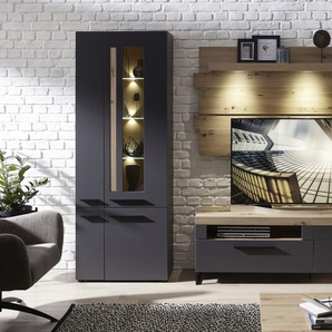 Wohnwand INNOSTYLE Loft Two Kastenmöbel-Sets Gr. Holzwerkstoff graphitfarben (Korpus)/ MDF graphitfarben (Front), grau (korpus außen graphitfarben, artisan eichefarben) Wohnwände inklusive LED-Beleuchtung