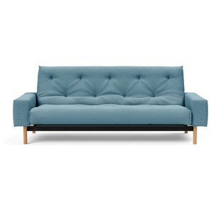 Schlafsofa INNOVATION LIVING ™ MIMER Sofas Gr. T: 100 cm, Struktur grob MIXED DANCE, blau (ligt blue 525, mixed dance) Einzelsofas Taschenfederkernmatratze, Breite Liegefläche 140 cm