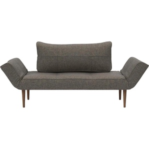 Schlafsofa INNOVATION LIVING ™ Zeal Sofas Gr. B/H/T: 200 cm x 61 cm x 70 cm, Webstoff fein FLASHTEX, Styletto Beine, grau (denim grey) Einzelsofas im Scandinavian Design, Styletto Beine, inklusive Rückenkissen