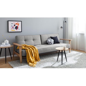 Klappsofa Splitback Frej Grau/Grau Stoff Mixed Dance 230 x 79 x 99cm Retro