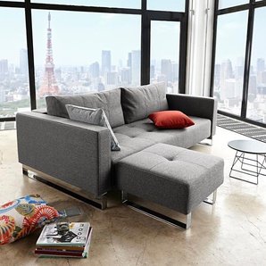 Schlafsofa II Webstoff Grau Stoff Twist 230 x 70 x 115cm Skandi
