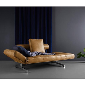 Schlafsofa Braun Webstoff 210 x 68 x 90cm Modern