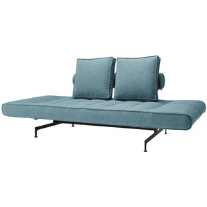 Schlafsofa Laser Legs Webstoff Blau Stoff Mixed Dance 210 x 68 x 90cm Modern
