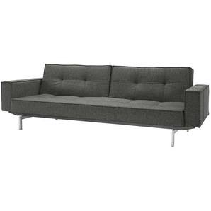 Innovation Möbel Schlafsofa Splitback III Dunkelgrau Webstoff 243x79x96 cm mit Schlaffunktion