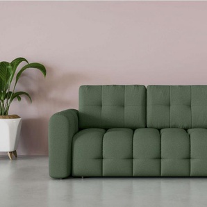 INOSIGN 2-Sitzer Manilla, trendige Steppung, 2 Rückenkissen, B/T/H 195/107/91 cm, mit Wellenunterfederung, in verschiedenen Materialien und Farben
