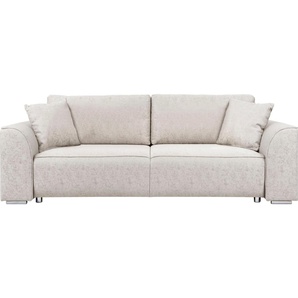 INOSIGN 3-Sitzer BEATRICE optionale Schlafsofa mit Bettkasten, B/T/H 250/107/92 cm, wahlweise mit Bettfunktion, incl. 2 Zierkissen, Wellenfederung